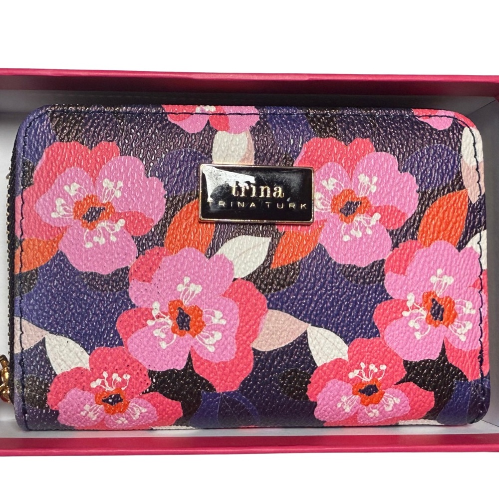 Trina Turk Pink and Purple Floral Wallet (0270)